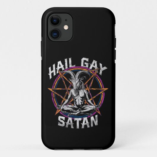Funny Hail Gay Satan LGBT Goth Gay Pride Baphomet Case-Mate iPhone Hülle (Rückseite)