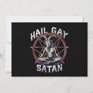 Funny Hail Gay Satan LGBT Goth Gay Pride Baphomet Einladung