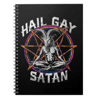 Funny Hail Gay Satan LGBT Goth Gay Pride Baphomet Notizblock