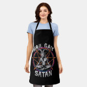 Funny Hail Gay Satan LGBT Goth Gay Pride Baphomet Schürze (Getragen)