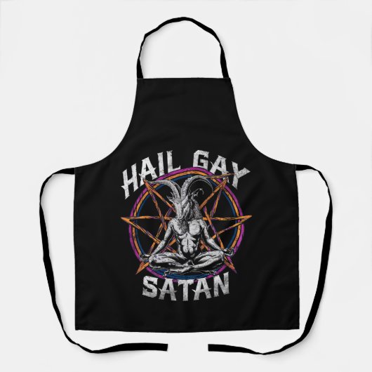 Funny Hail Gay Satan LGBT Goth Gay Pride Baphomet Schürze (Vorderseite)