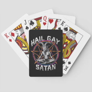 Funny Hail Gay Satan LGBT Goth Gay Pride Baphomet Spielkarten
