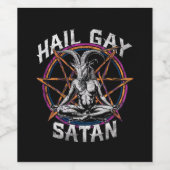 Funny Hail Gay Satan LGBT Goth Gay Pride Baphomet Weinetikett (Einzelnes Label)