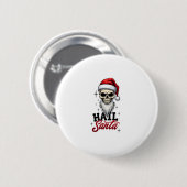 Funny Hail Santa Claus Skull Skeleton Antichrist C Button (Vorne & Hinten)