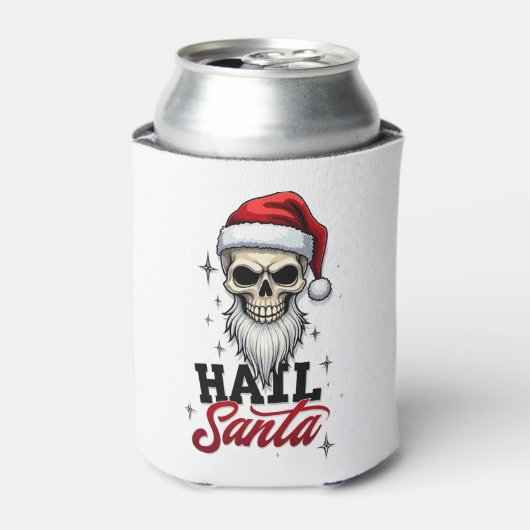 Funny Hail Santa Claus Skull Skeleton Antichrist C Dosenkühler (Kanne Vorderseite)
