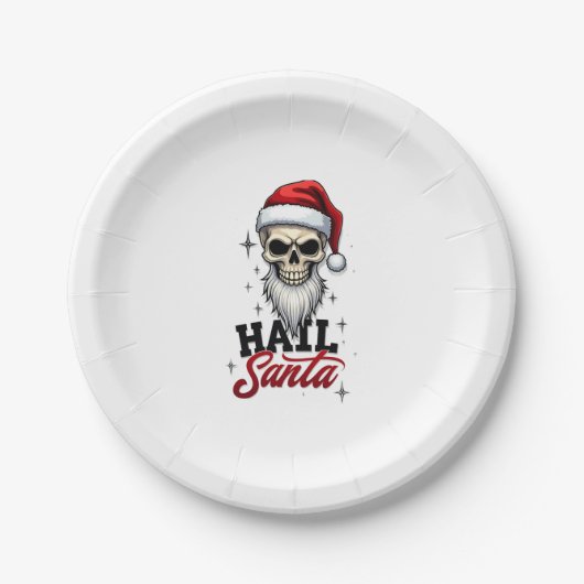 Funny Hail Santa Claus Skull Skeleton Antichrist C Pappteller (Vorderseite)