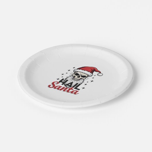 Funny Hail Santa Claus Skull Skeleton Antichrist C Pappteller (Schrägansicht)