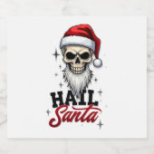 Funny Hail Santa Claus Skull Skeleton Antichrist C Schaumweinetikett (Einzelnes Label)