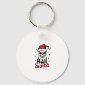Funny Hail Santa Claus Skull Skeleton Antichrist C Schlüsselanhänger (Vorderseite)