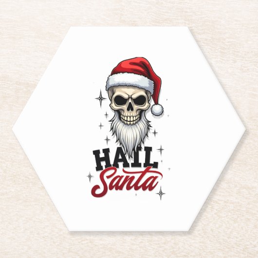 Funny Hail Santa Claus Skull Skeleton Antichrist C Untersetzer (Vorderseite)
