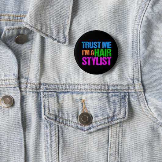 Funny Hair Stylist Button (Beispiel)