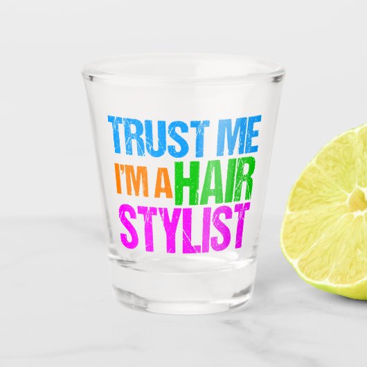 Funny Hair Stylist Schnapsglas (Vorderseite)