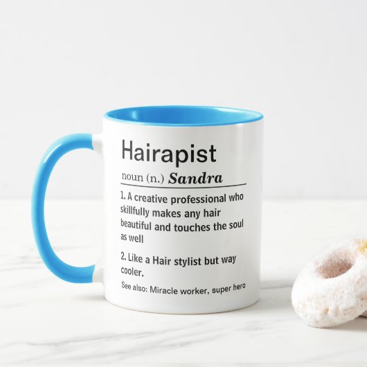 Funny Hairapist Definition Tasse (Mit Donut)