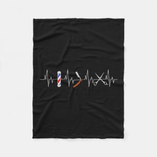 Funny Haircut Barber Pole Comb Blade Beard Heartbe Fleecedecke