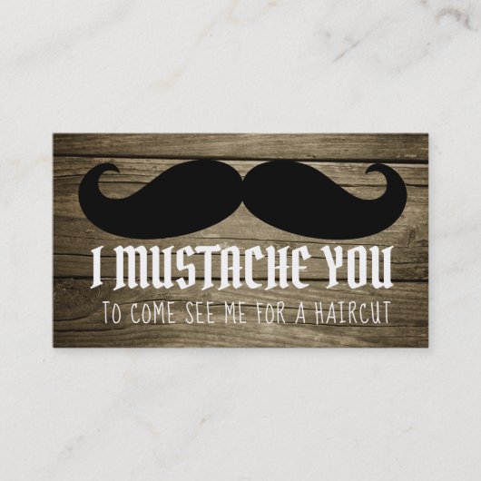 Funny Haircut Slogans Mustache Business Cards Visitenkarte (Vorderseite)