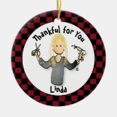 Funny Hairdresser Vielen Dank Weihnachtsgeschenk Keramik Ornament (Vorne)