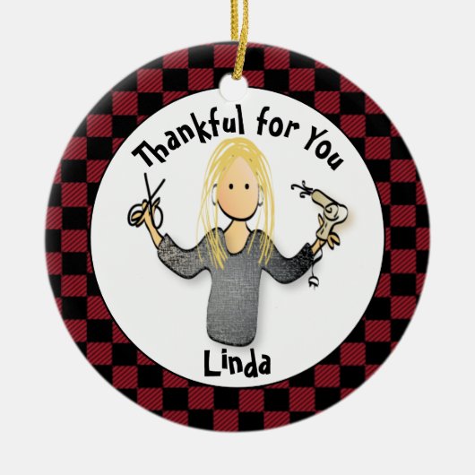 Funny Hairdresser Vielen Dank Weihnachtsgeschenk Keramik Ornament (Vorne)