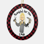 Funny Hairdresser Vielen Dank Weihnachtsgeschenk Keramik Ornament (Links)