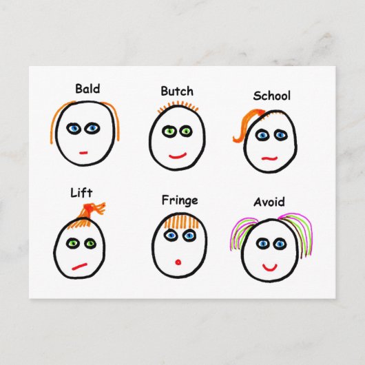 Funny Hairstyles Postkarte (Vorderseite)