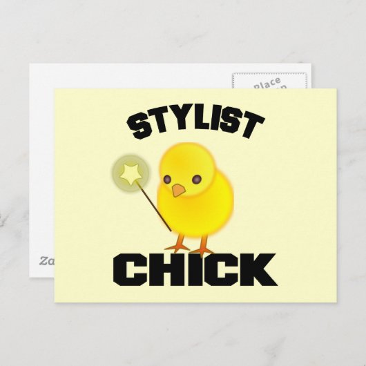 Funny Hairstylist Chick Postkarte (Vorne/Hinten)