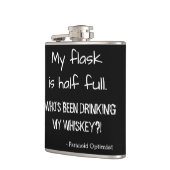 Funny Half Vollziffer Paranoid Optimist Flachmann (Links)