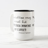 Funny Half Vollziffer Paranoid Optimist Zweifarbige Tasse (Vorderseite Links)