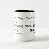 Funny Half Vollziffer Paranoid Optimist Zweifarbige Tasse (Mittel)