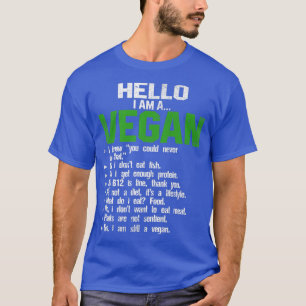 Funny Hallo Ich bin ein Vegan Vegetarier Veggie Ti T-Shirt