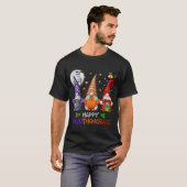 Funny Hallothanksmas Gnomes Happy Hallowthanksmas T-Shirt (Vorne ganz)