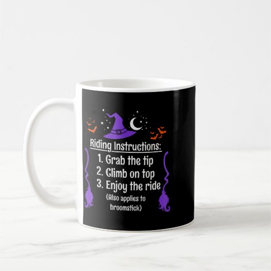 Funny Halloween Adult Sarcasm Humor Witch Riding I Kaffeetasse (Links)