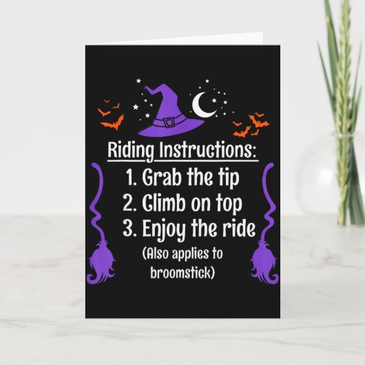 Funny Halloween Adult Sarcasm Humor Witch Riding I Karte (Vorderseite)