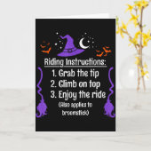 Funny Halloween Adult Sarcasm Humor Witch Riding I Karte (Gelbe Blume)