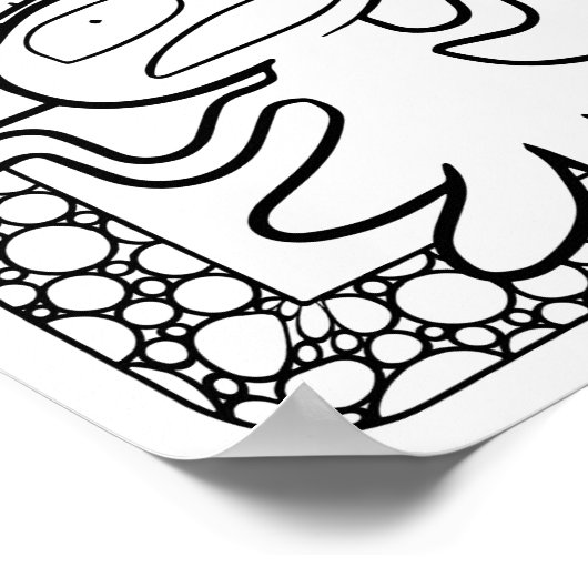 Funny Halloween Alien Coloring Page Poster (Ecke)