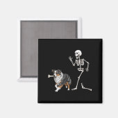 Funny Halloween Australian Shepherd and Skeleton Magnet (Vorderseite/Rückseite)