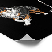 Funny Halloween Australian Shepherd and Skeleton Poster (Ecke)