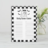 Funny Halloween Baby Name Game Game Card Einladung (Stehend Vorderseite)