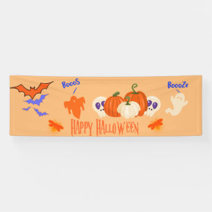 Funny Halloween Banner Boos & Booze Ghosts