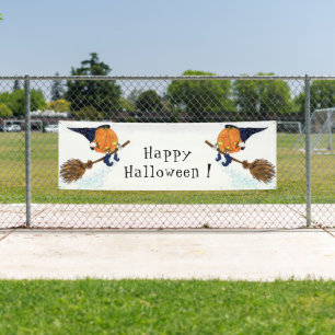 Funny Halloween Banner Hexenkürbis