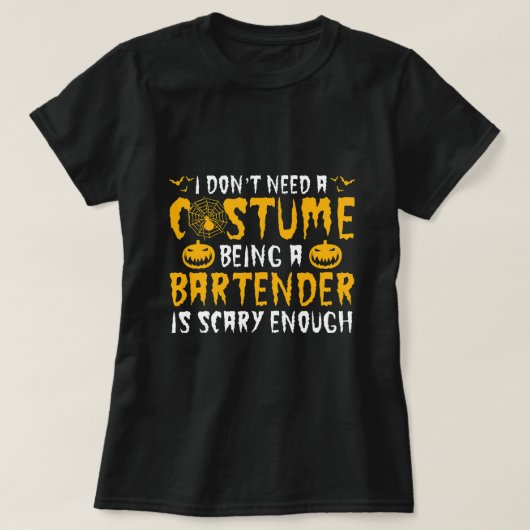 Funny Halloween Barkeeper ist Beängstigend T-Shirt (Design vorne)