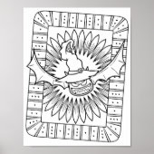 Funny Halloween Bat Coloring Page Poster (Vorne)