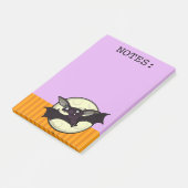 FUNNY HALLOWEEN BAT GRAPHIC POST-IT LILA NOTEPAD KLEBEZETTEL (angewinkelt)