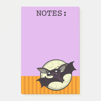 FUNNY HALLOWEEN BAT GRAPHIC POST-IT LILA NOTEPAD KLEBEZETTEL