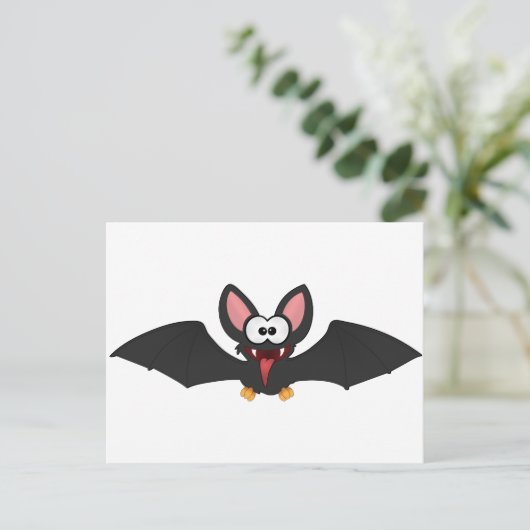 Funny Halloween Bat Postkarte (Stehend Vorderseite)