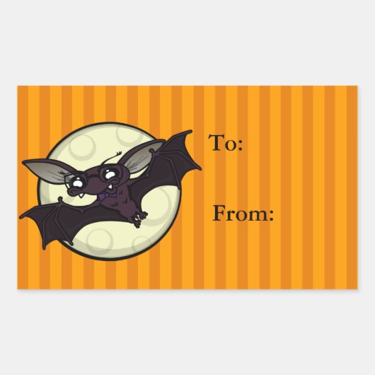 FUNNY HALLOWEEN BAT RECTANGLE GIFT STICKERS (Vorderseite)