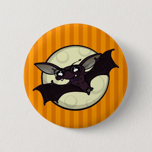 FUNNY HALLOWEEN BAT ROUND BUTTON (Vorderseite)