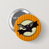 FUNNY HALLOWEEN BAT ROUND BUTTON (Vorne & Hinten)