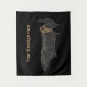 Funny Halloween Bats sagen Nein zu Covid Black Wandteppich (Vorderseite)