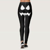 Funny Halloween Beängstigend Pumpkin Face Schwarz- Leggings (Rückseite)