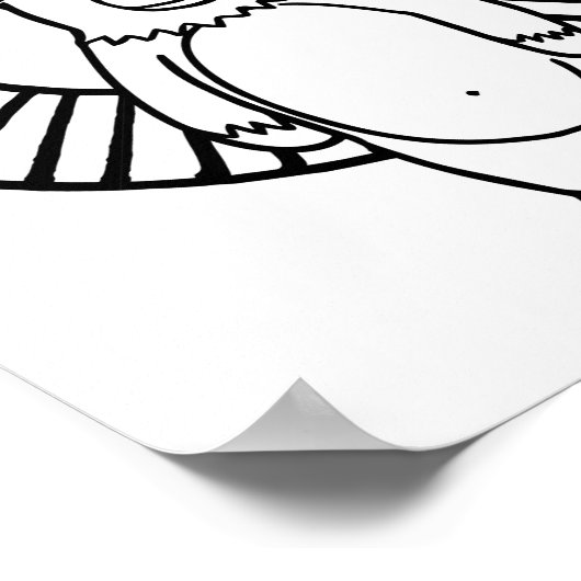 Funny Halloween Bear Coloring Page Poster (Ecke)