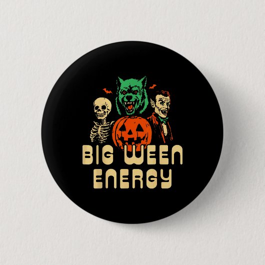 Funny Halloween Big Ween Energy Uni Button (Vorderseite)